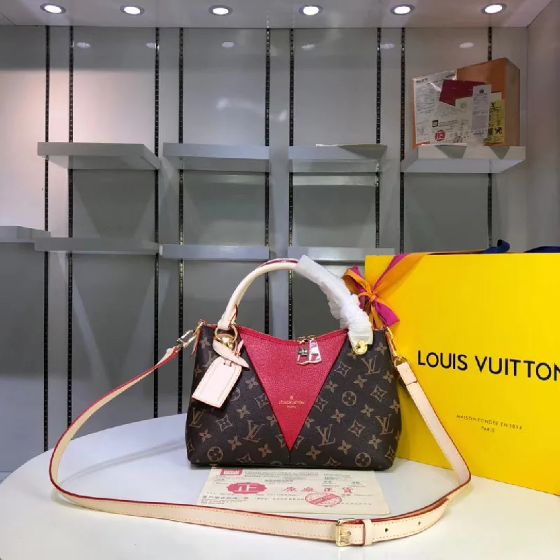 Louis Vuitton V Tote BB Monogram Canvas Cerise Red For Women. Women-s Bags. Shoulder And Crossbody Bags 10.6in/27cm LV M43966