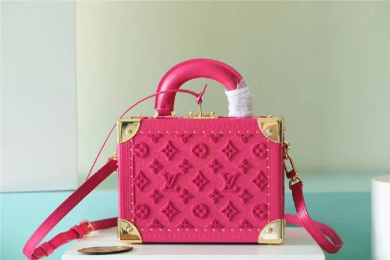 Louis Vuitton Valisette Tresor Monogram Empreinte Pink For Women. Women-s Bags. Shoulder And Crossbody Bags 9.4in/24cm LV