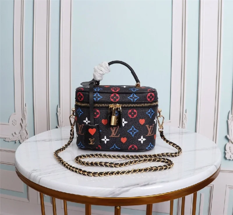 Louis Vuitton Vanity PM Bag Game On Monogram Canvas Black By Nicolas Ghesquiere For Women. Women-s Handbags. Shoulder And Crossbody 7.5in/19cm LV M57482