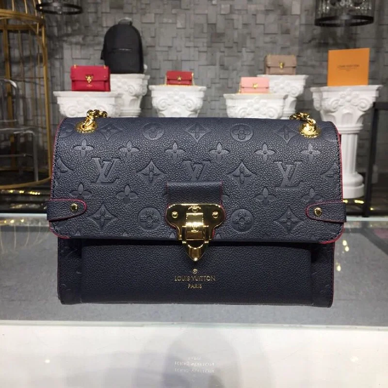 Louis Vuitton Vavin PM Monogram Empreinte Navy Blue/Red For Women. Women-s Handbags. Shoulder And Crossbody Bags 9.8in/25cm LV M52271