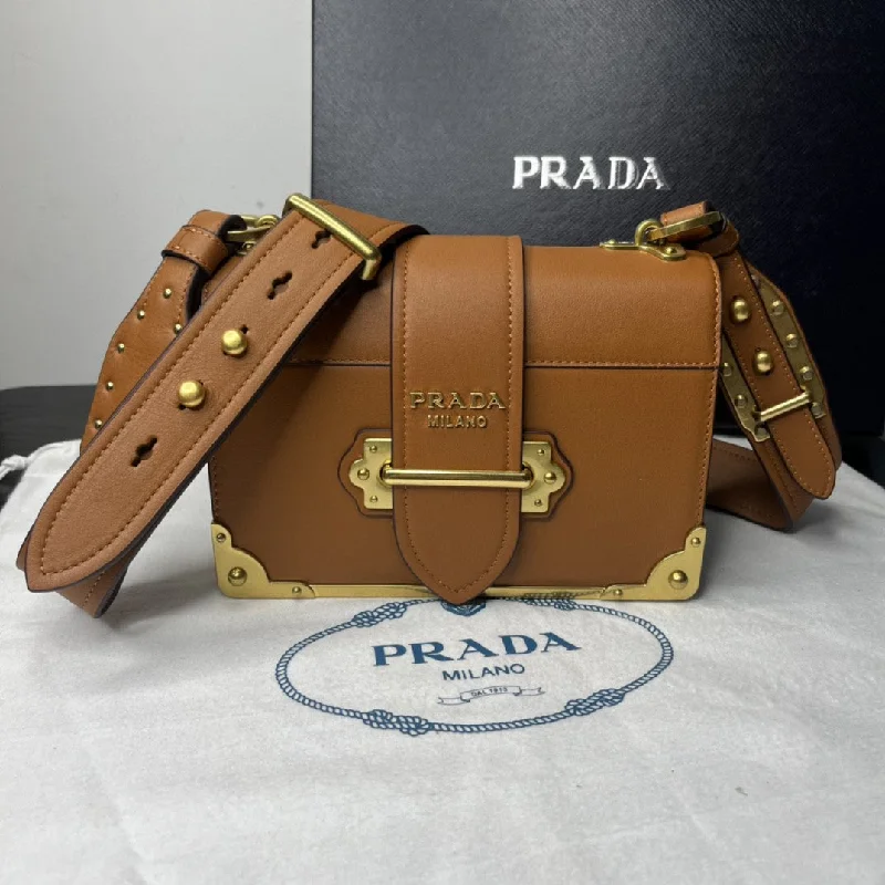 Prada Cahier Bag Brown For Women. Women-s Bags 7.9in/20cm 1BD045_2AIX_F0046_V_XCH