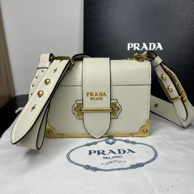 Prada Cahier Bag White For Women. Women-s Bags 7.9in/20cm 1BD045_2AIX_F0009_V_XCH