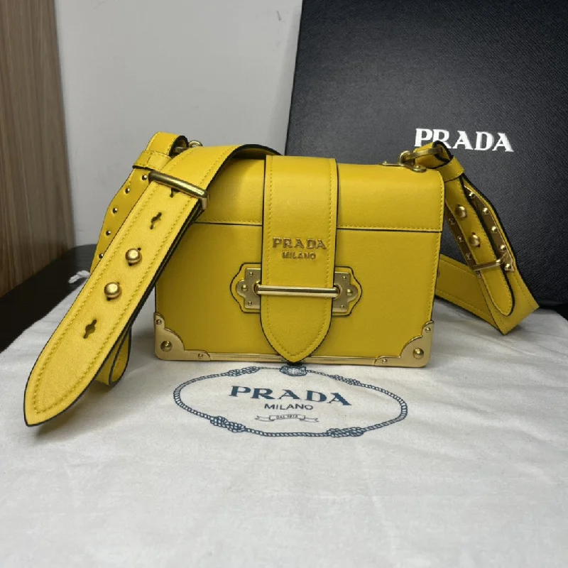 Prada Cahier Bag Yellow For Women. Women-s Bags 7.9in/20cm 1BD045_2AIX_F0377_V_XCH