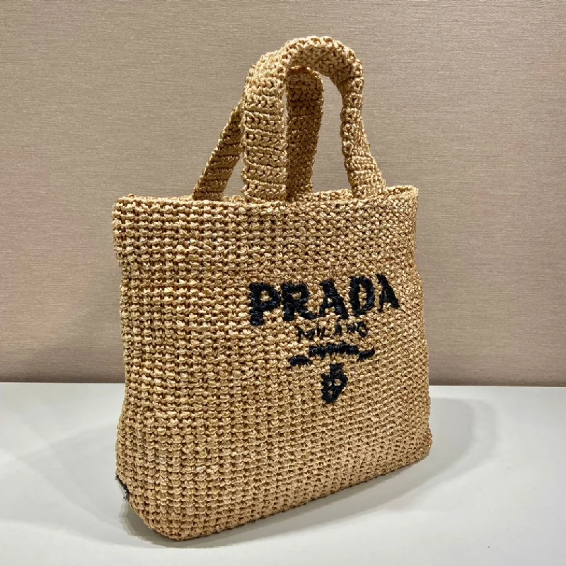 Prada Raffia Tote Bag Beige For Women. Women-s Bags 18.5in/47cm