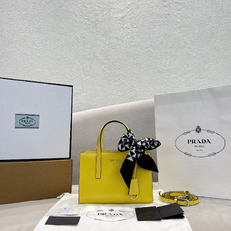 Prada Re-Edition 1995 Brushed Mini Handbag Yellow For Women. Women-s Bags 8.6in/22cm