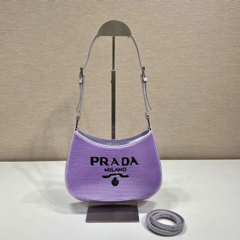 Prada Re-Edition 2000 Sequined Re-Nylon Mini-Bag Blue For Women. Women-s Bags 8.6in/22cm