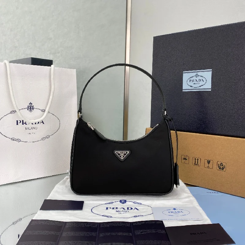 Prada Re-Edition 2005 Re-Nylon Mini Bag Black For Women. Women-s Bags 8.6in/22cm