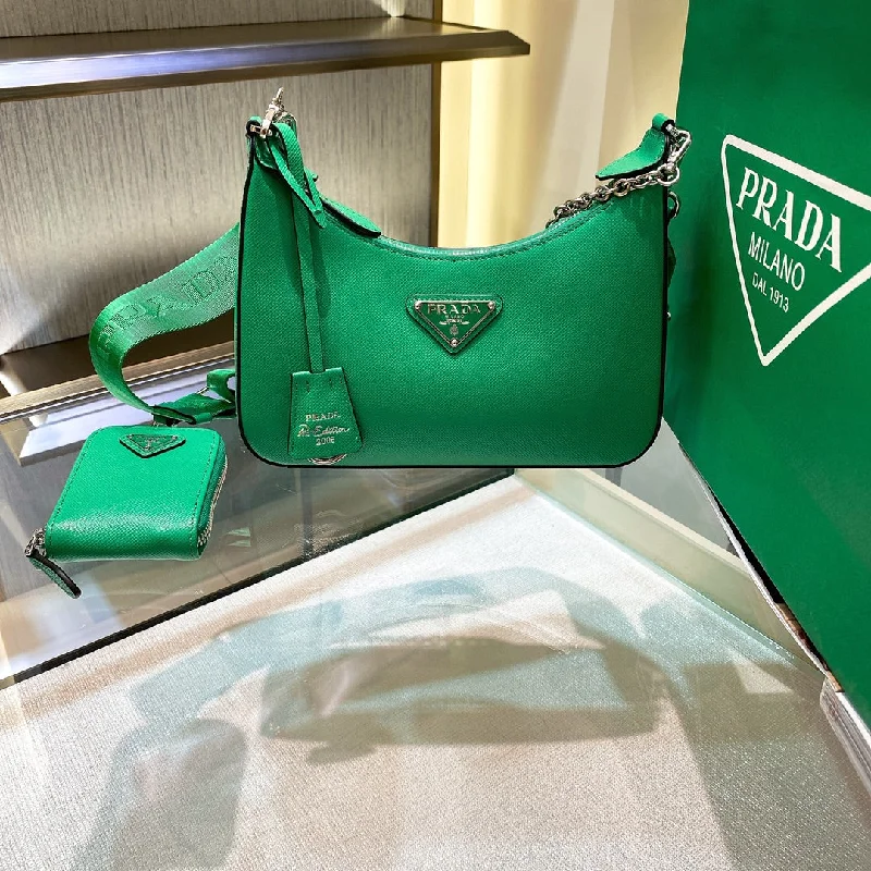 Prada Re-Edition 2005 Re-Nylon Mini Bag Green For Women. Women-s Bags 8.6in/22cm