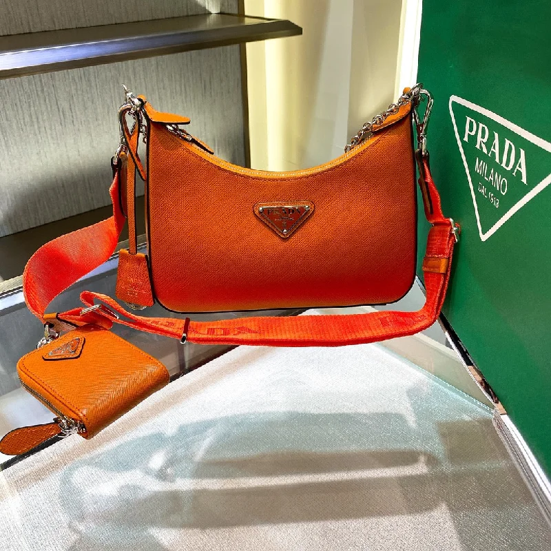 Prada Re-Edition 2005 Re-Nylon Mini Bag Orange For Women. Women-s Bags 8.6in/22cm