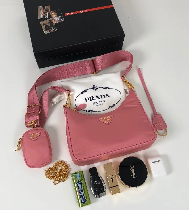 Prada Re-Edition 2005 Saffiano Bag Pink For Women. Women-s Bags 8.6in/22cm 1BH204_NZV_F011S_V_V2M