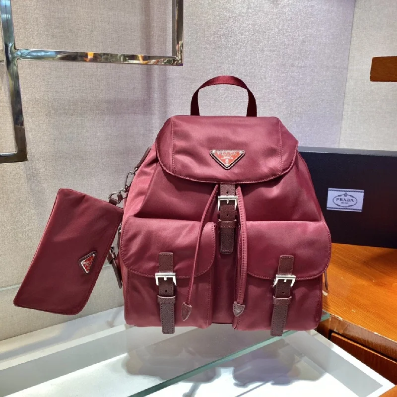 Prada Re-Nylon Medium Backpack Red For Women. Women-s Bags 12.6in/32cm