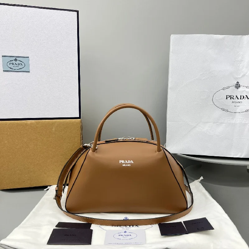 Prada Small Handbag Brown For Women. Women-s Bags 10in/26cm