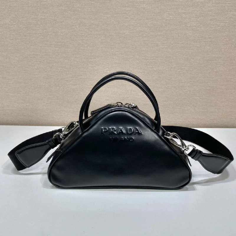 Prada Triangle Bag Black For Women. Women-s Bags 9.8in/25cm 1BB082_2BYA_F0002_V_NEO