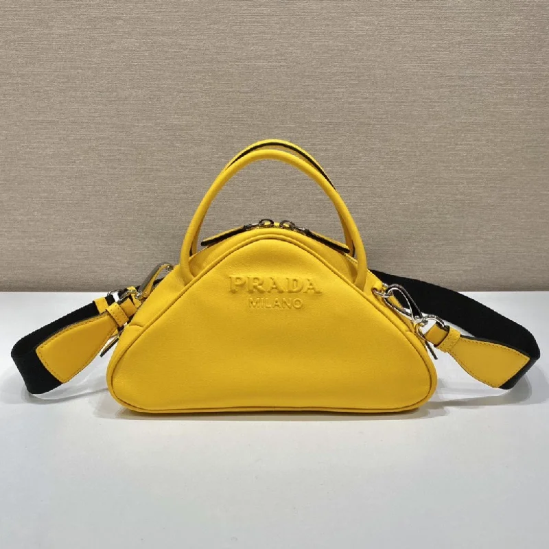 Prada Triangle Bag Yellow For Women. Women-s Bags 9.8in/25cm 1BB082_2BYA_F0377_V_NEO