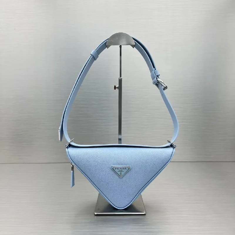 Prada Triangle Mini Bag Blue For Women. Women-s Bags 9.8in/25cm