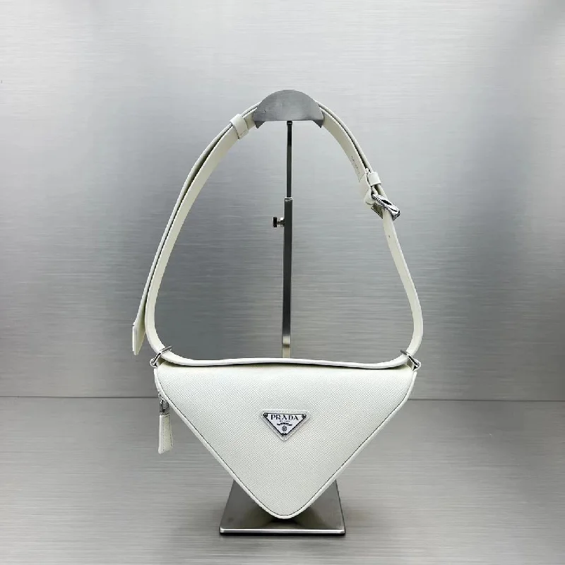 Prada Triangle Mini Bag White For Women. Women-s Bags 9.8in/25cm