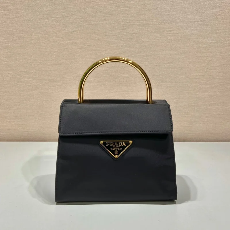 Prada Vintag Handle Bag Black For Women. Women-s Bags 8.2in/21cm