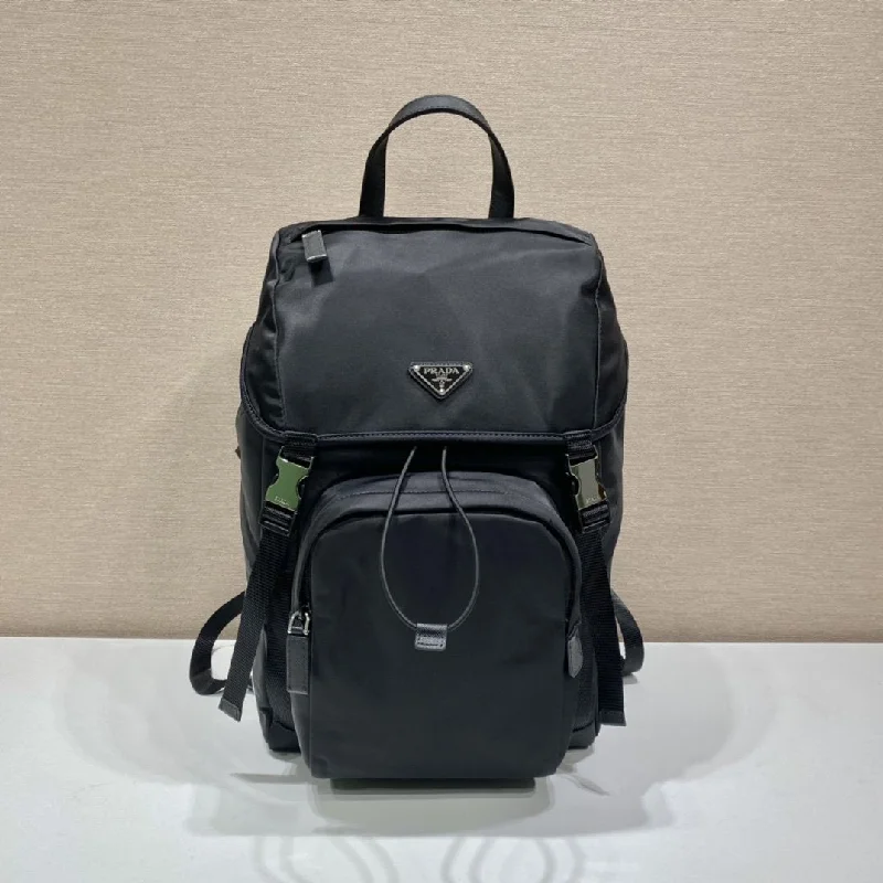 Prada x Adidas Re-Nylon And Saffiano Backpack Black For Women. Women-s Bags 17.7in/45cm